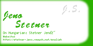 jeno stetner business card